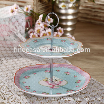 Elegant Fine Porcelain Tier Plate of Ice Cream